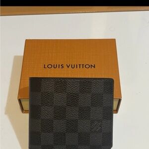 Louis Vuitton Black and Gray Checkered Card Holder